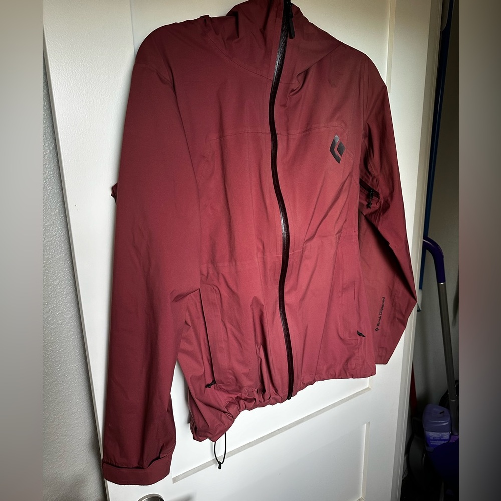 Black Diamond Women's Maroon stretch line rain Jacket